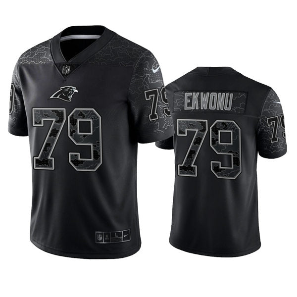 Mens Carolina Panthers #79 Ikem Ekwonu Black Rflctv Limited Jersey