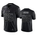 Mens Carolina Panthers #95 Derrick Brown Black Reflective Limited Jersey