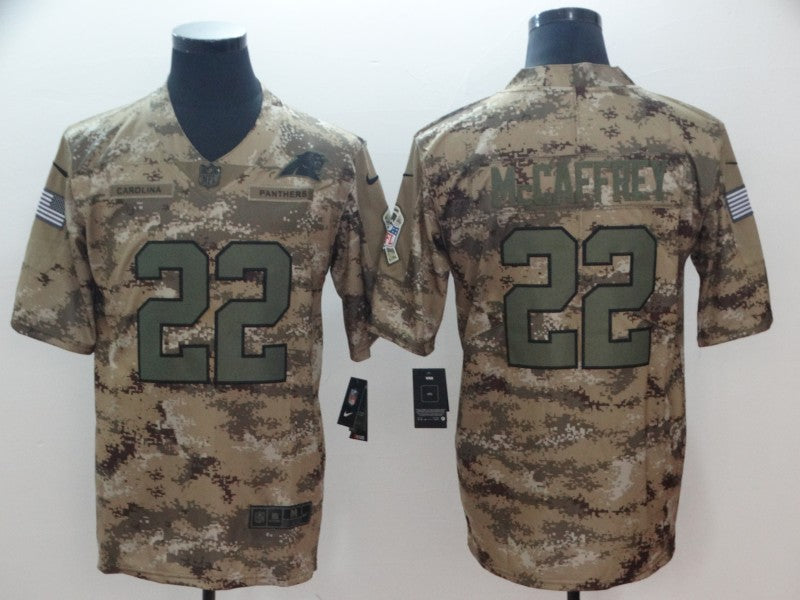 Men’s Carolina Panthers Christian McCaffrey #22 Camouflage Jersey