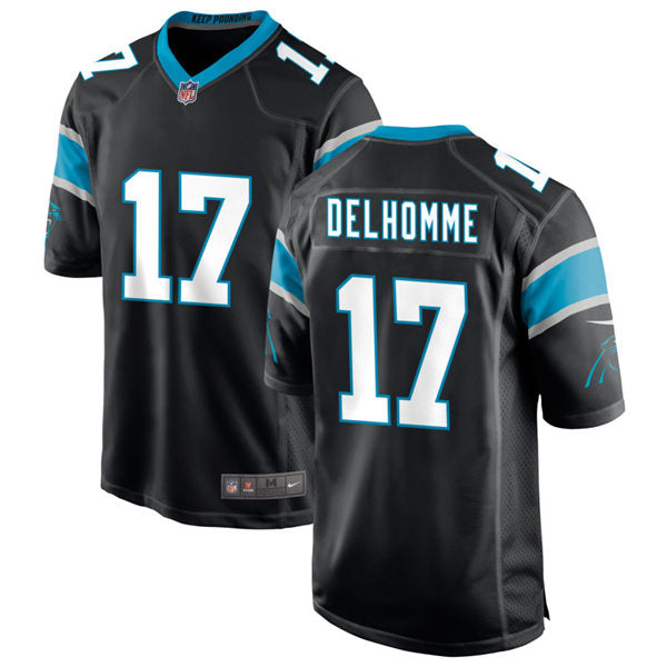 Mens Carolina Panthers Retired Player #17 Jake Delhomme Nike Black Vapor Untouchable Limited Jersey