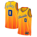Men’s Charlotte Hornets #0 Miles Bridges Orange 2025-26 City Edition Swingman Jersey