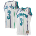 Men’s Charlotte Hornets #3 Rex Chapman White Pinstripe 1988-89 Hardwood Classics Swingman Jersey