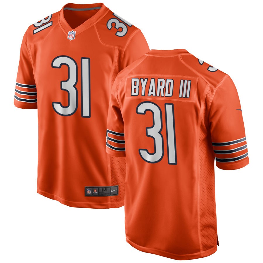 Mens Chicago Bears #31 Kevin Byard III Nike Orange Alternate Untouchable Limited Jersey