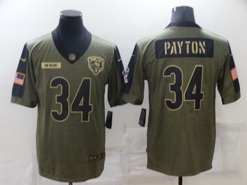 Men’s Chicago Bears #34 Walter Payton Brown Jersey