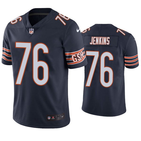 Mens Chicago Bears #76 Teven Jenkins Nike Navy Vapor Untouchable Limited Jersey