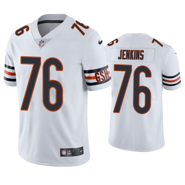 Mens Chicago Bears #76 Teven Jenkins Nike White Vapor Untouchable Limited Jersey