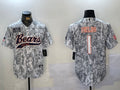Men’s Chicago Bears Justin Fields #1 Arctic Camo 2024 Salute to Service Jersey