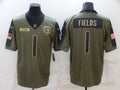 Men’s Chicago Bears Justin Fields #1 Brown Jersey