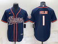 Men’s Chicago Bears Justin Fields #1 Navy Jersey Joint Edition