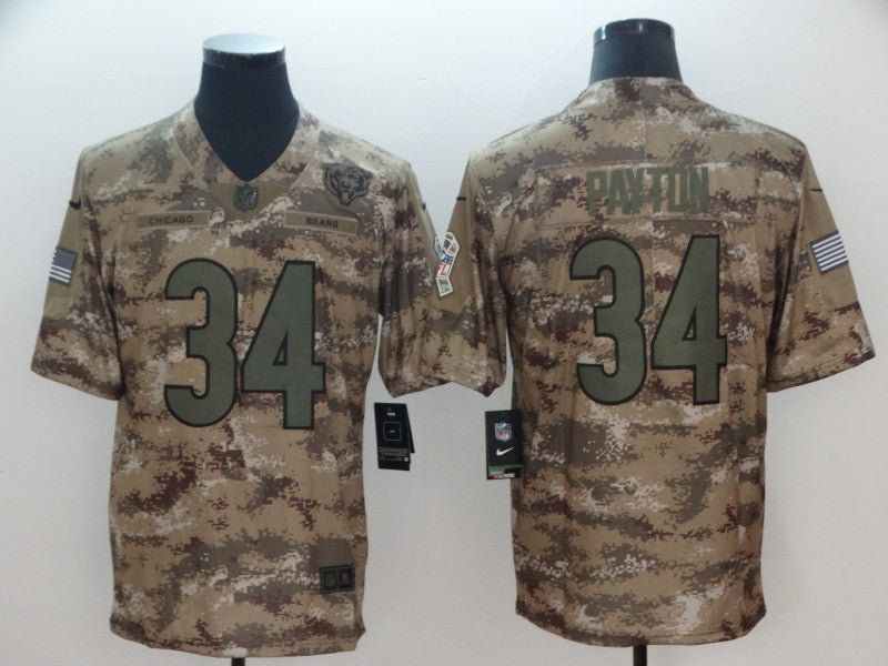 Men’s Chicago Bears Walter Payton #34 Camouflage Jersey