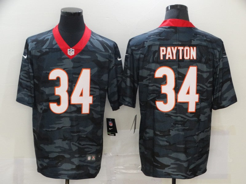 Men’s Chicago Bears Walter Payton #34 Gray Camouflage Jersey