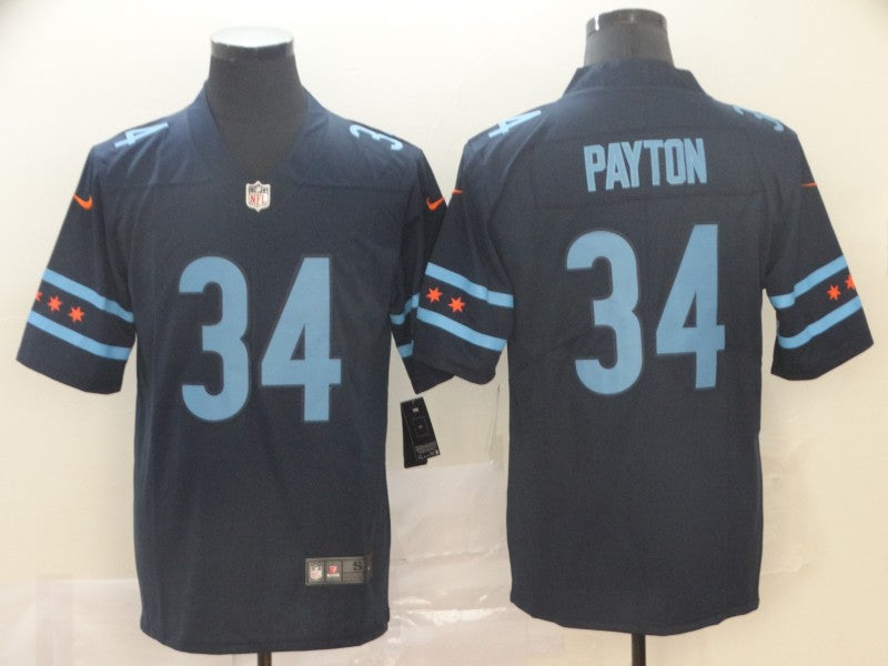 Men’s Chicago Bears Walter Payton #34 Navy Jersey City Edition