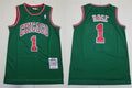 Mens Chicago Bulls #1 Derrick Rose Mitchell & Ness Green 2008-09 Hardwood Classics Jersey
