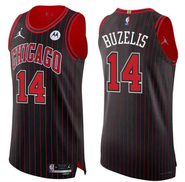 Mens Chicago Bulls #14 Matas Buzelis Black Statement Edition Swingman Jersey
