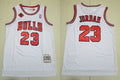 Mens Chicago Bulls 20th anniversary Edition #23 Michael Jordan 1997-98 Hardwood Classics Signed Jersey White