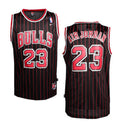 Men’s Chicago Bulls #23 Michael Jordan Air Jordan Black Pinstripe Jersey
