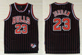 Men’s Chicago Bulls #23 Michael Jordan Nike Swingman Black With Red Pinstripe Jersey