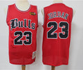 Men’s Chicago Bulls #23 Michael Jordan Red Old English Faded Jersey