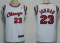 Men’s Chicago Bulls #23 Michael Jordan White Cursive Authentic Jersey