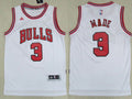 Men’s Chicago Bulls #3 Dwyane Wade White Revolution 30 Swingman Adidas Basketball Jersey