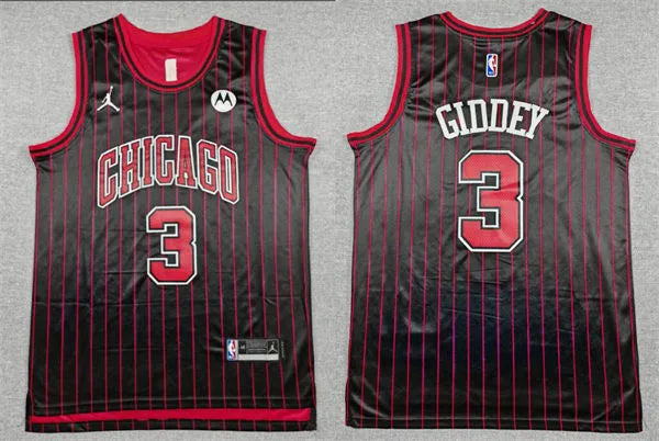 Mens Chicago Bulls #3 Josh Giddey Black Statement Edition Swingman Jersey