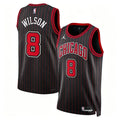Mens Chicago Bulls #8 Caleb Wilson Black Statement Edition Swingman Jersey