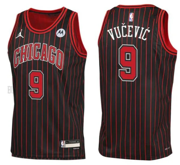 Mens Chicago Bulls #9 Nikola Vucevic Black Statement Edition Swingman Jersey