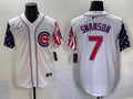 Men’s Chicago Cubs Dansby Swanson #7 White Jersey