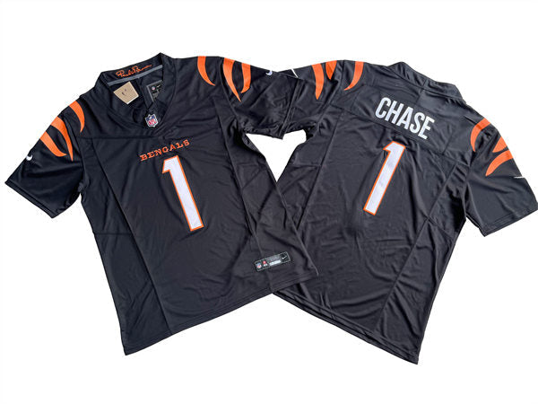 Men’s Cincinnati Bengals #1 Ja’Marr Chase Nike Black 2023 F.U.S.E. Vapor Limited Jersey