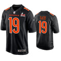 Men’s Cincinnati Bengals #19 Auden Tate Nike Black Super Bowl LVI Bound Game Fashion Jersey