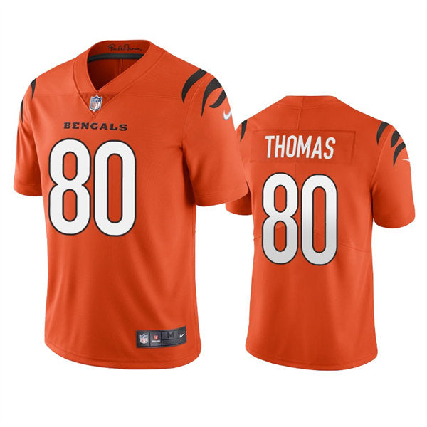 Men’s Cincinnati Bengals #80 Mike Thomas Nike Orange Alternate Vapor Limited Jersey