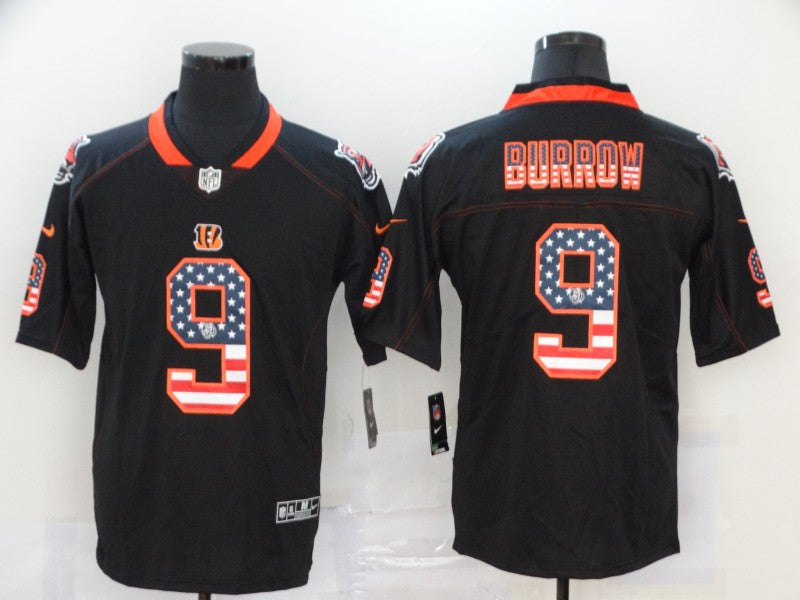 Men’s Cincinnati Bengals #9 Joe Burrow Black Jersey