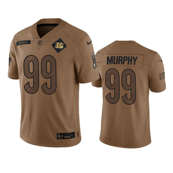 Men’s Cincinnati Bengals #99 Myles Murphy Brown 2023 Salute To Service Limited Jersey
