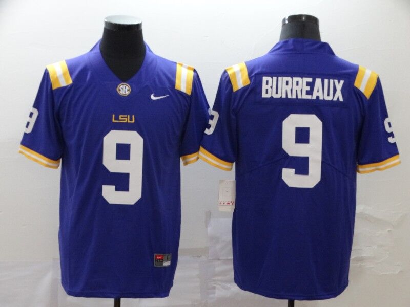 Men’s Cincinnati Bengals Jeaux Burreaux #9 Purple Jersey