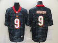 Men’s Cincinnati Bengals Joe Burrow #9 Grey Camouflage Jersey