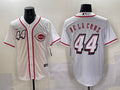 Men’s Cincinnati Reds Elly De La Cruz #44 White 2025 MLB Speedway Classic Home Jersey