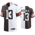 Mens Cleveland Browns #13 Odell Beckham Jr. Game Jersey Split Brown White