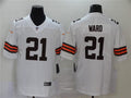 Men’s Cleveland Browns #21 Denzel Ward Nike White Vapor Limited Jersey