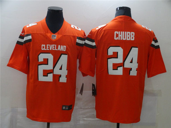Men’s Cleveland Browns #24 Nick Chubb Stitched Nike Orange Vapor Player Limited Jersey