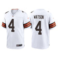 Men’s Cleveland Browns #4 Deshaun Watson Nike White Away Vapor Limited Jersey