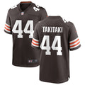 Mens Cleveland Browns #44 Sione Takitaki Nike Brown Home Vapor Limited Jersey