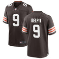Mens Cleveland Browns #9 Grant Delpit Nike Brown Home Vapor Limited Jersey