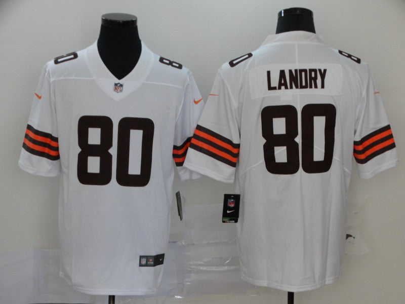 Men’s Cleveland Browns Jarvis Landry #80 White Jersey