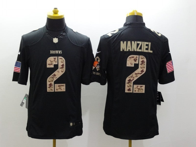 Men’s Cleveland Browns Johnny Manziel #2 Black Jersey