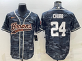 Men’s Cleveland Browns Nick Chubb #24 Grey Camouflage Jersey Joint Edition
