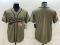 Men’s Cleveland Browns Olive 2021 Salute To Service Limited Blank Jersey