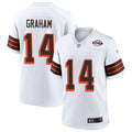 Mens Cleveland Browns Retired Player #14 Otto Graham Nike 2021 White Retro 1946 75th Anniversary Jersey