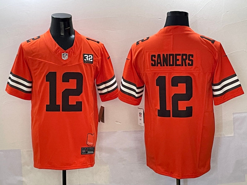 Men’s Cleveland Browns Shedeur Sanders #12 Orange Jersey