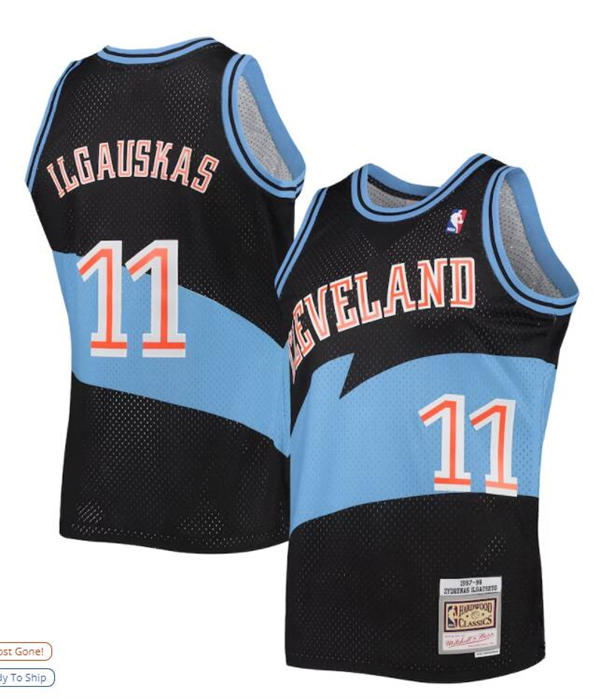 Mens Cleveland Cavaliers #11 Zydrunas Ilgauskas Mitchell & Ness Navy1997-98 Hardwood Classics Swingman Jersey