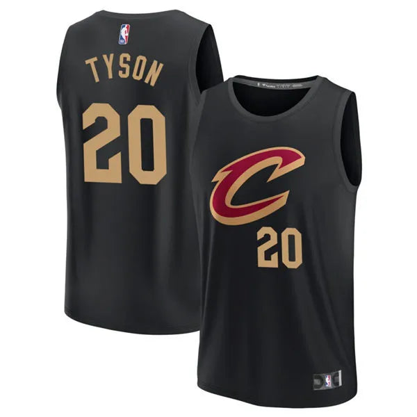 Mens Cleveland Cavaliers #20 Jaylon Tyson Black Statement Edition Swingman Jersey